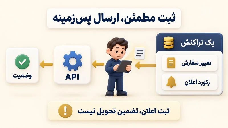 برنامه نویسی | افزونه ثبت تغییر سفارش و رکورد اعلان در یک تراکنش و ارسال توسط پردازشگر پس زمینه
